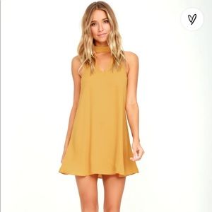 Lulus Groove Thing Yellow Swing Dress Small